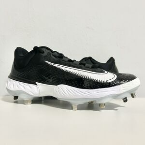 Nike Alpha Huarache Elite 4 Low Black White Men’s Size 10 Baseball Cleats No Lid